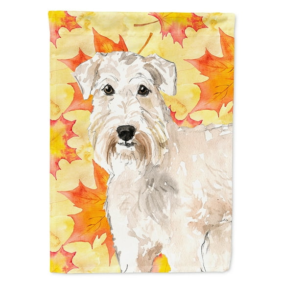 Carolines Treasures CK1820CHF Fall Leaves Wheaten Terrier Flag Canvas House Size  Large multicolor