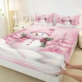 thumbnail image 3 of Castle Fairy Teens Kawaii Snowman 3pcs Twin Sheet Sets,Xmas Tree Twin Fitted Sheet,Merry Christmas Breathable Flat Sheet,Super Cozy Room Decor, 3 of 7