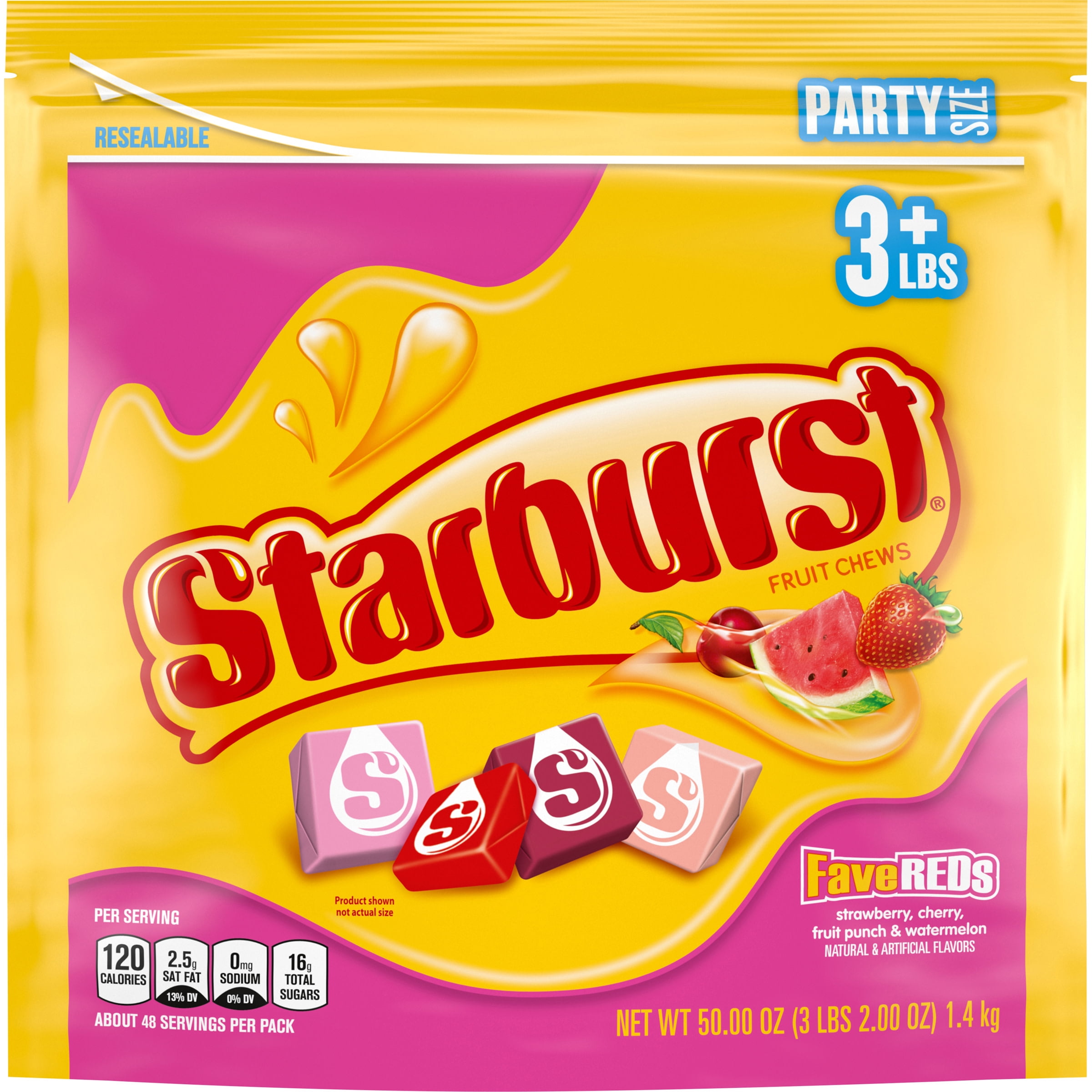 Starburst Original Fruit Chews Chewy Candy Party Size 50 Oz Bag Walmart Com