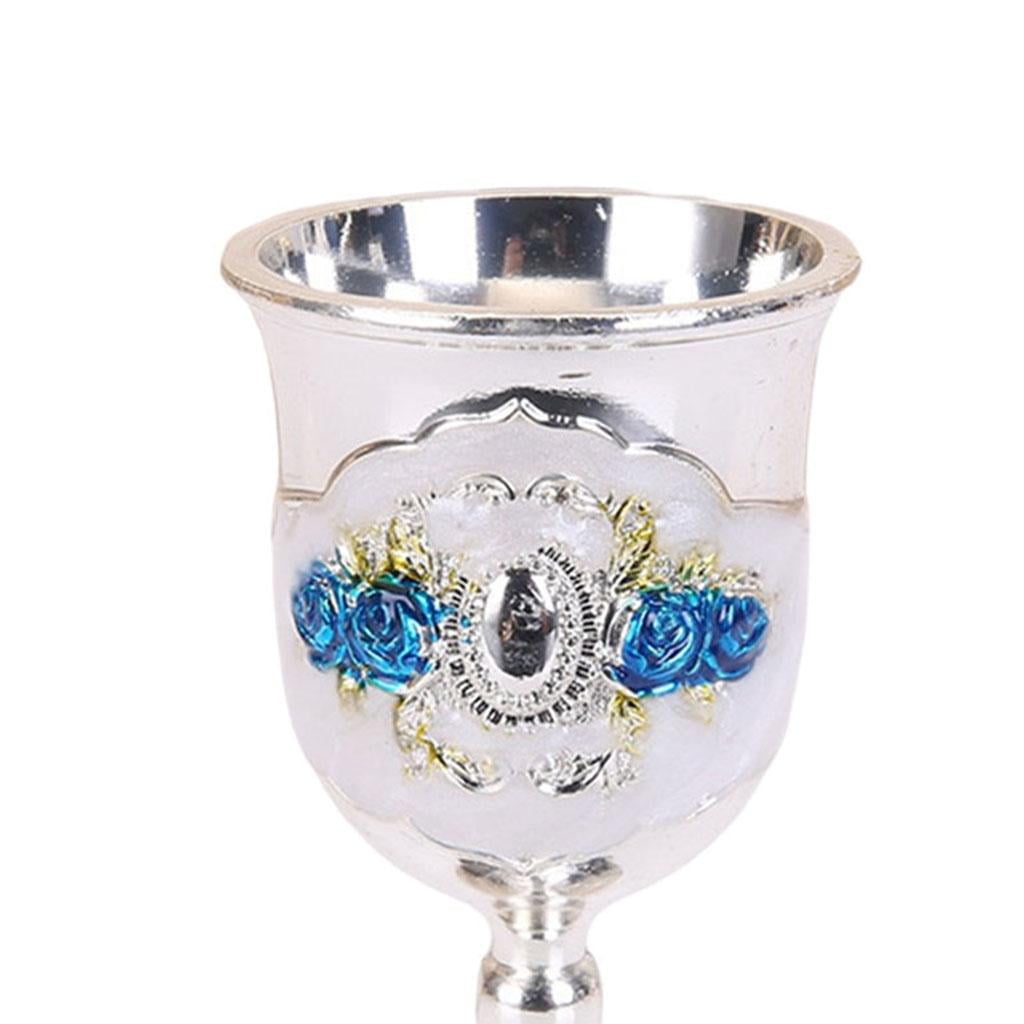 Vintage blue glass goblet from Europe