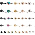 thumbnail image 1 of 20 pendientes de bola texturizados de acero inoxidable de 2 tamaños y 5 colores con tuercas para pendientes, accesorios esféricos para pendientes, pendientes hipoalergénicos para hacer joyas DIY., 1 of 9