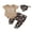 Khaki, variant on Gupgi Baby Boy Western Clothes Cowboy Letter Short Sleeve Romper Boots Print Pants Hat Newborn Infant 3Pcs Country Outfit