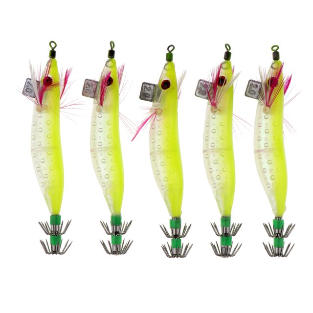 Cebo de de agua de cebo de anzuelo luminoso de 5 piezas - Amarillo Sunnimix Señuelos de pesca de agua salada