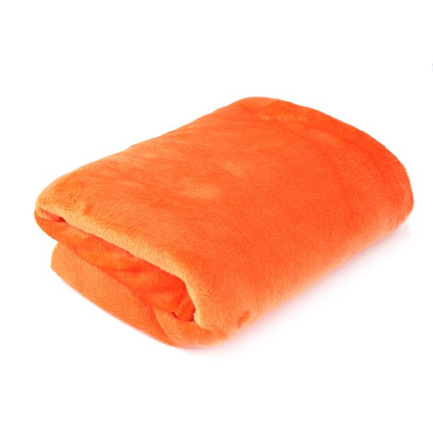 Soft Warm Towel All Season Fleece Blanket Orange 27.5 x 19.6 inch