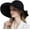 Black, variant on Sun Visor Wide Brim Women Ponytail Hole Design Double Side Wear Hat,UV Protection Outdoor Straw Cap