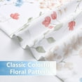 thumbnail image 6 of Bohogeo Floral Linen Kitchen Curtain Panel Farmhouse Semi Sheer, Light Filtering Flower Leaves Print Window Treatment Drapes for Living Room/Bedroom Grommets Design 2 Panels, Multi, 56''x84'', 6 of 8