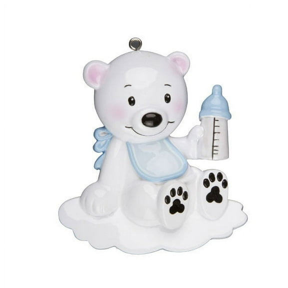 Baby Polar Bear Blue Personalized Christmas Ornament DO-IT-YOURSELF