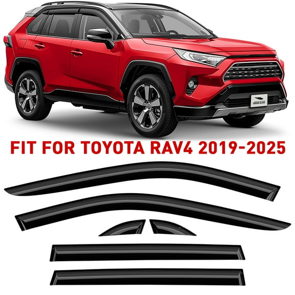Voron Glass Tape-on Extra Durable Rain Guards for Toyota RAV4 2019-2025, Window Deflectors, Vent Window Visors, 6 Pieces - 100808