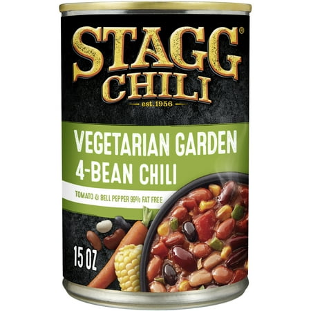 STAGG VEGETARIAN GARDEN 4-Bean Chili, Shelf Stable, 15 oz Steel Can