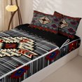 thumbnail image 3 of jejeloiu Bold Tribal Zipper Twin Comforter Sets with Fitted Sheet and 2 Pillowcases,Southwest Print Zipper Bedding Set For Boys,Red Gray,Black Reversible,4 Pieces, 3 of 7