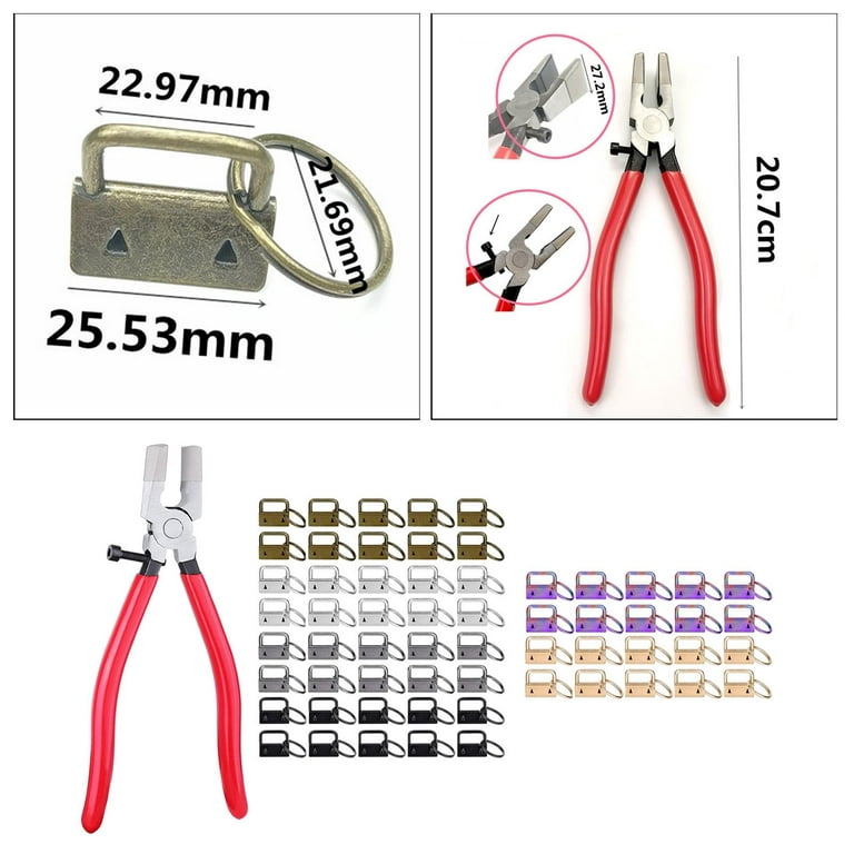 50Pcs 1Inch Key Fob Hardware With Pliers, Lanyard Keychain Hardware with  Key Fob Pliers Tool for Keychain and Wristlet Clamp DIY Crafts Hardware  Supplies