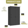 thumbnail image 6 of Wooflex 81-Inch Resin Outdoor Storage Shed with Floor, Lockable Double Doors, 50 Cu.ft Waterproof Garden Patio Box, Vertical Utility Tool Organizer, Dark Gray, 6 of 10