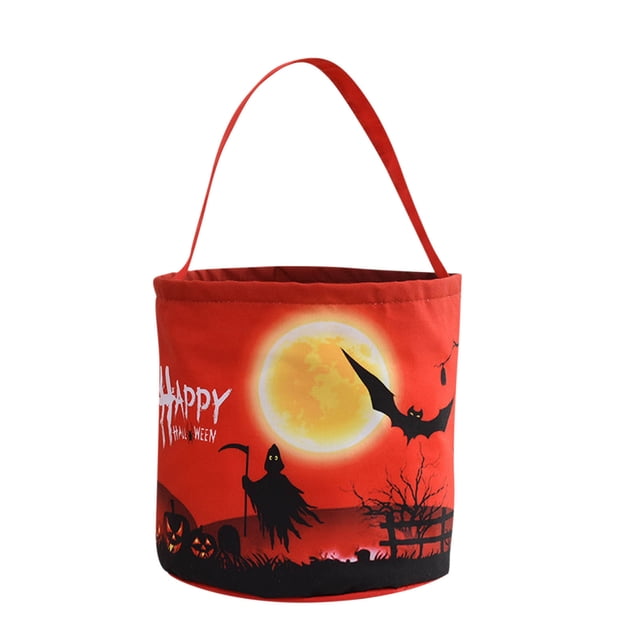 Bolsa de cesta de Halloween para niños, bolsa de dulces de mano, cubo de mano, bolsa de accesorios de decoración con lámpara, bolsa de mano, decoración de Halloween