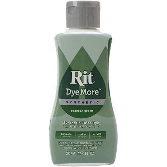 Rit Dye More Peacock Green Liquid Fabric Dye for Polyester and Blends, 7 fl oz