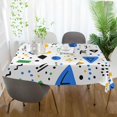 thumbnail image 3 of Yayeee Tablecloths 54" x 54" Rectangle Wrinkle Resistant Party Table Cover, Blue Simple Shapes, 3 of 8