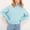 31#Light Blue, variant on Women's Sweater Fashion Color High Neck Knit Pullover Sweater Large Round Neck Knit Toggle Coat Lapel Tweed Pea Coat For Women