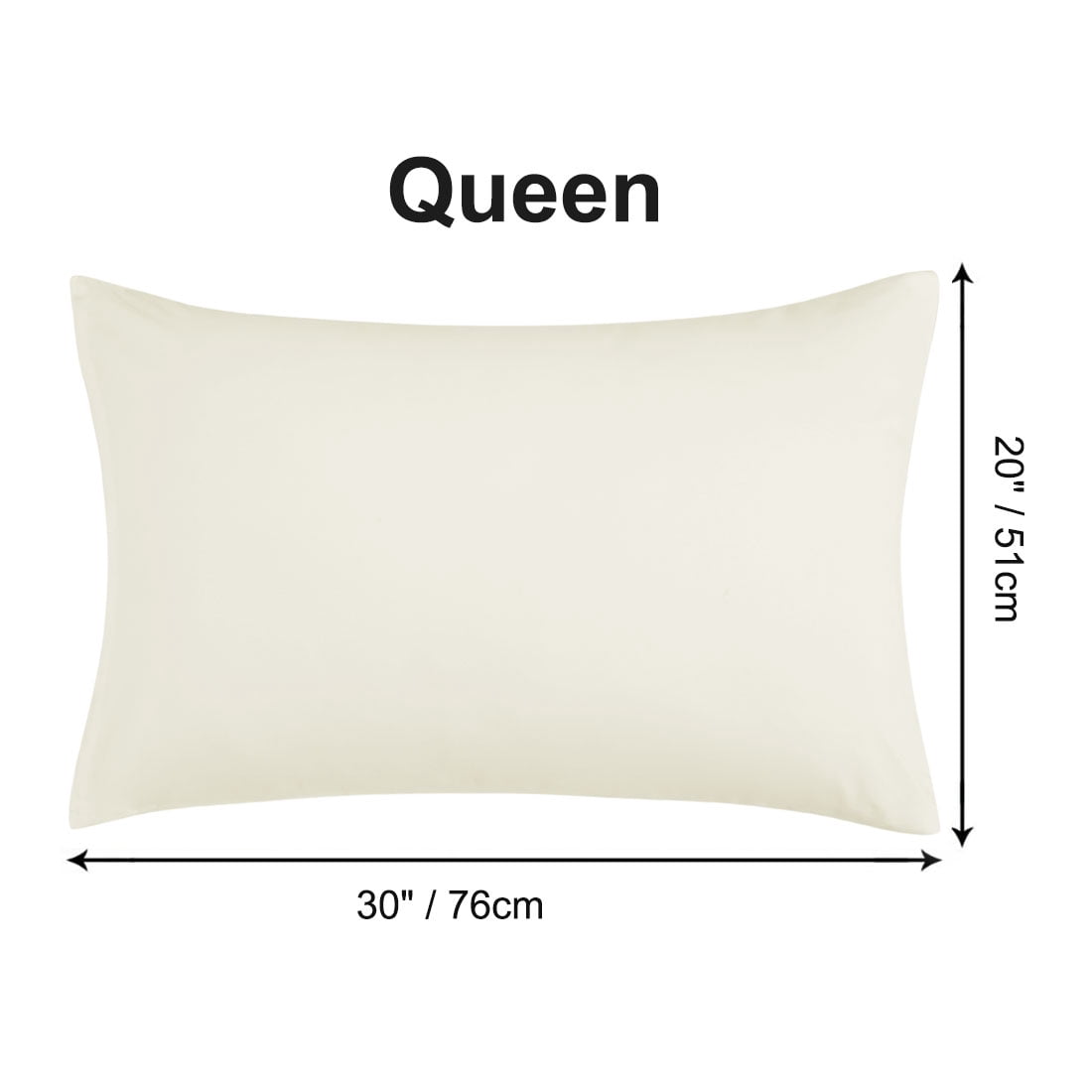 Unique Bargains 4-Piece Soft Microfiber Pillowcases Beige Queen(20"x30")