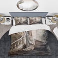 thumbnail image 2 of Designart "Beautiful Lady by the Stairs II" Woman Romantic Bedding Covert Set - Traditional Beige Fashion Bed Set With 2 Shams, 2 of 6