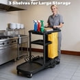 thumbnail image 7 of NORTHSKY Cleaning Carts on Wheels, Janitorial Cart, 3-Shelf Commercial Traditional Plastic Housekeeping Cart Multifunctional Janitorial Cart, with 2 Yellow Vinyl Bag and 2 Pair of Rubber Gloves, 7 of 7