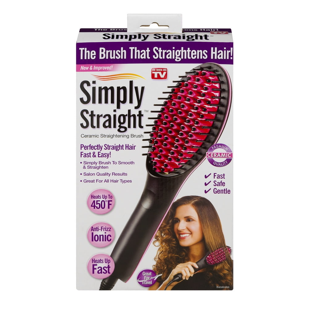 Simply Straight Ceramic Straightening Brush, Fast and Easy to Use, As