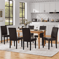 thumbnail image 3 of Renwick Faux Leather Dining Chairs with Rubberwood Legs, Set of 2, Dark Brown, 3 of 8