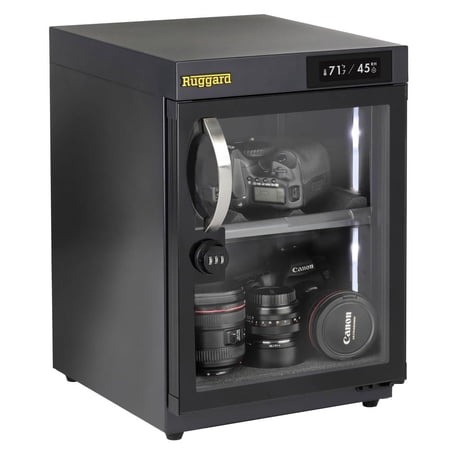 Ruggard 30L Electronic Dry Cabinet for Cameras and Lenses with Touchscreen Control Silent Operation Adjustable Shelves LED Light and Combination Lock Black Ruggard 30L Electronic Dry Cabinet for Cameras and Lenses with Touchscreen Control Silent Operation Adjustable Shelves LED Light and Combination Lock Black