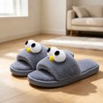 thumbnail image 4 of Iyufng Women's Cute 3D Big Eye Cartoon Fuzzy Plush Slippers Soft Fluffy Open Toe Casual Indoor House Slide Sandals, 4 of 7