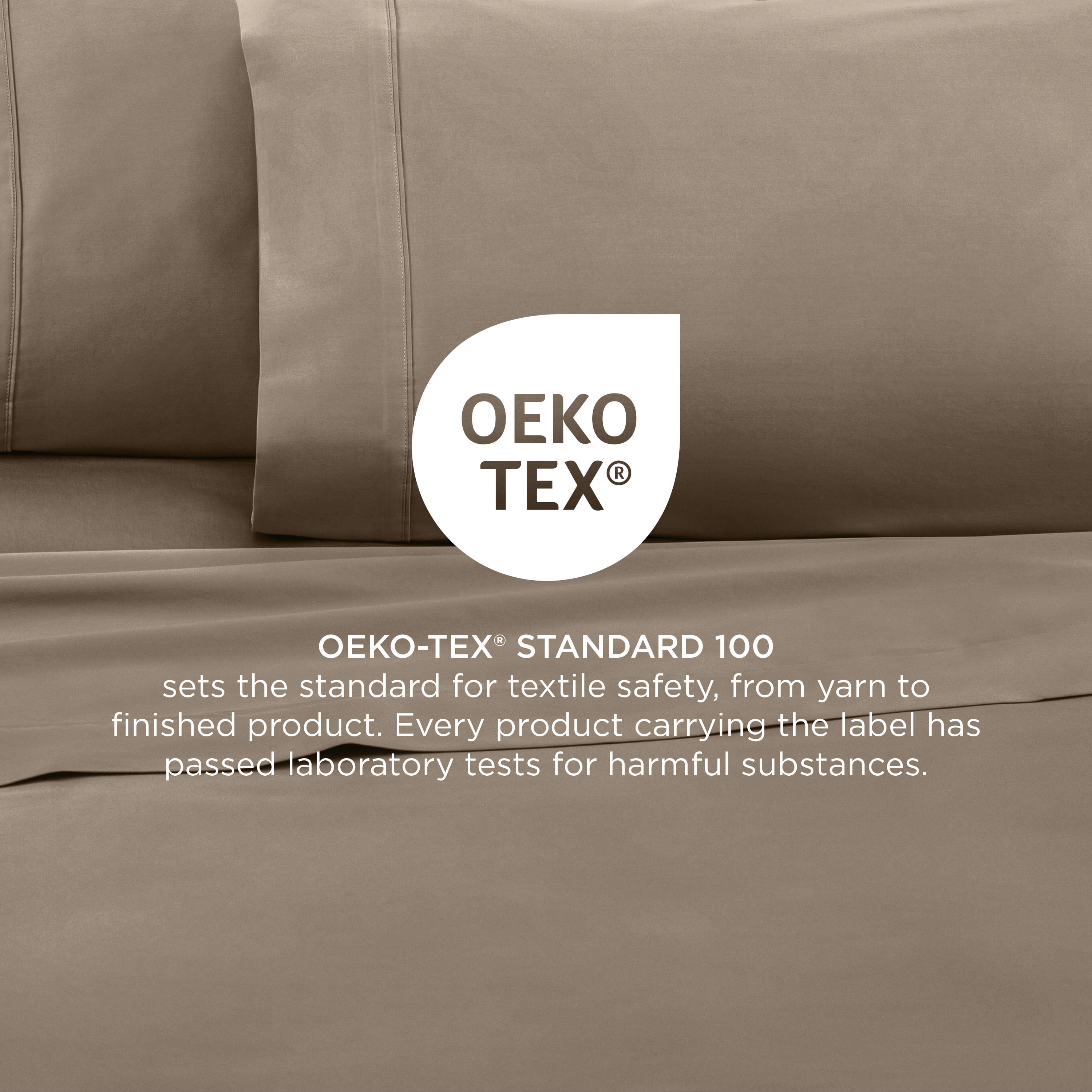 Soft Lightweight 400TC 100% Cotton Sateen Bed Sheet Set – 4-Piece Queen – Tan