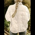 thumbnail image 4 of Chaquetas Acolchadas para Mujer, Informales, de Cuello Alto, Larga, Abrigos de Invierno Extragrandes con Cremallera Cremoso XL, 4 of 7
