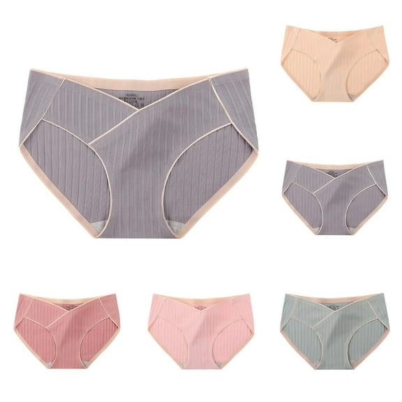 HVOBTTY Breathable Panties for Women, Womens Underwear, Women's Large Size Solid Low-waisted Maternity Underwear Beige, M