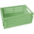 thumbnail image 1 of KAIYANG Cesta de almacenamiento plegable, caja de almacenamiento con asas, cesta de baño, cestas rectangulares (verde), 1 of 5
