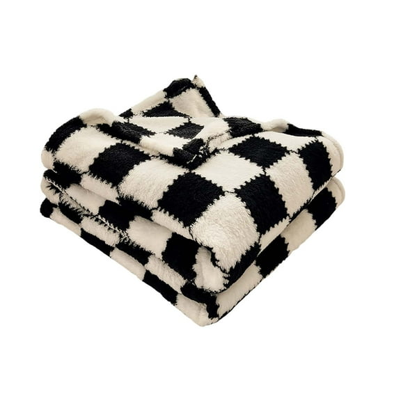 OAVQHLG3B Checkered Throw Blanket for Couch, Super Soft, Cozy & Warm Knit Blanket, Breathable, Lightweight & Fluffy for Bed & Sofa, 39x59 Inches