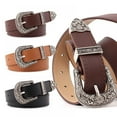 thumbnail image 3 of Leather Belts Ladies Vintage Western Design Black Waist Belt for Pants Jeans Dresses, 3 of 3