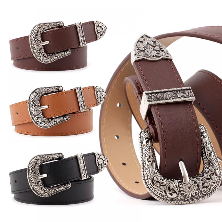 Vintage Western Design Ladies Leather Belt for Casual Denim  display picture 3