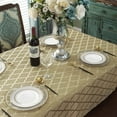 thumbnail image 5 of Jacquard Tablecloth Flower Pattern Polyester Table Cloth Spill Proof Dust-Proof Wrinkle Resistant Table Cover for Kitchen Dining Tabletop Decoration (Rectangle/Oblong, 52" x 70" (4-6 Seats), Gold), 5 of 7