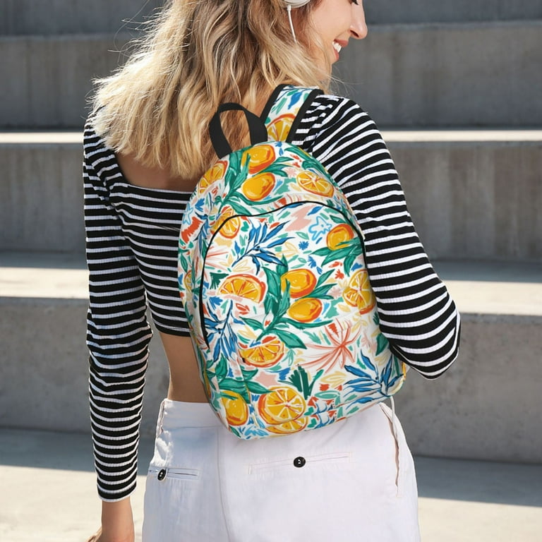 Colorful Fruits Backpack for School Canvas Backpack Bookbag School Backpacks for Boys Girls College Student Travel Work Laptop Backpack Carry On Backpack for Women Men Walmart