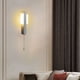 thumbnail image 4 of Aplique de pared moderno con cable | Luz LED de pared interior de 6 W, blanco cálido | Metal y acrílico para salón, dormitorio, baño, pasillo y escaleras | Negro o blanco, 4 of 6