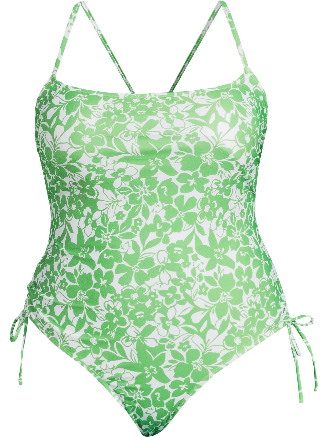 No Boundaries Women's Floral One Piece Swimsuit with Ruched