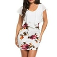 thumbnail image 2 of SMihono Robe d'Été pour Femmes Grande Taille Aguichant Sans Manches à Imprimé Floral pour Vacances et Fête Courte Mini-Robe, 2 of 5