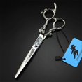 thumbnail image 4 of Juego de tijeras de peluquería profesionales de 6 pulgadas, tijeras de entresacar de acero inoxidable con estuche de cuero., 4 of 5