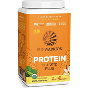 Sunwarrior Classic Plus Plant protein Powder | Organic Plant-Based Powder, Vanilla, 750g