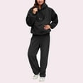 thumbnail image 4 of Valora Women Fashion Outfit Casual Hooded Tracksuit With Pockets For Daily Wear And Adventures Women s Trousers Suit Two Piece Outfit Modern Comfort Black XL, 4 of 7