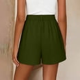 thumbnail image 5 of Women's Pleated Dress Shorts, High Waisted Wide Leg Tailored Shorts, Business Casual With Pockets For Summer Office Wear Army Green 2XL, 5 of 9