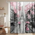 thumbnail image 2 of LALILO Paris City Oil Painting European City Landscape France Wallpaper Shower Curtain, 72x72 in, 12 Hooks, 2 of 6