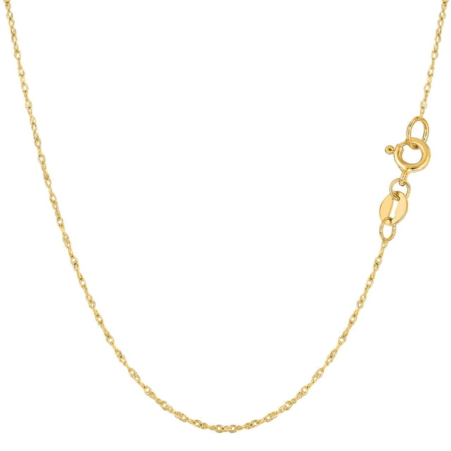 Collier Chaîne Corde en Or Jaune 10k, 0,6 mm, 18 Pouces