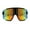 Matte Black Orange Blue Mirror, variant on Mens Color Mirror Exposed Lens Large Shield Sunglasses Grey Green Mirror
