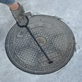 thumbnail image 4 of Waroomhouse Manhole Cover Hook Sewer Lids Crowbar Lifter - 30cm 40cm 50cm Non-slip Drain Cover Pry Bar Sharp Tip Strong Load-bearing Rebar Round Handle for Home/Outdoor, 4 of 8