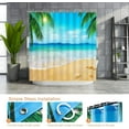 thumbnail image 6 of Beach Shower Curtain, Shower Curtains Coastal Ocean, Summer Palm Trees Starfish Seashell Shower Curtains for Bathroom Decor, Waterproof Fabric Shower Curtain with 12 Hooks, 72" x 72", 6 of 6
