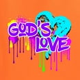 thumbnail image 2 of Wild Bobby, Graffiti Art God's Love, Inspirational/Christian, Men Graphic Tee, Orange, 4X-Large, 2 of 4