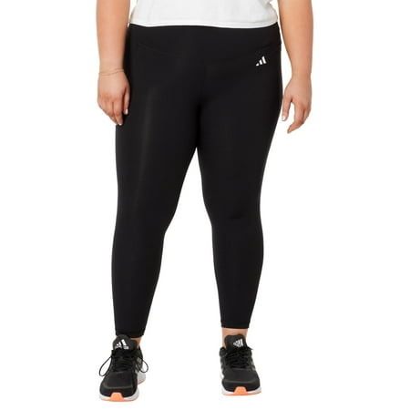 adidas Women's Plus Size Optime Stash Pocket High Waisted 7/8 Tights, Black, 1X